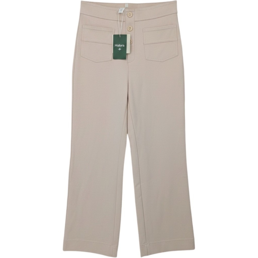 Halara‎ Wide Leg Pants Women Small Cream High Waisted Pull On Athleisure Office